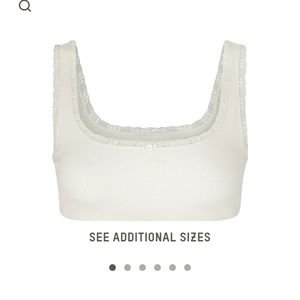 Skims Lace Pointelle Scoop Neck Bralette - Bone (L)